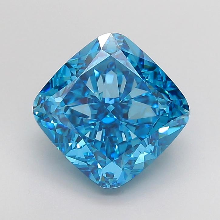 5.10 Ct. Fancy Vivid Blue Cushion Lab Grown Diamond