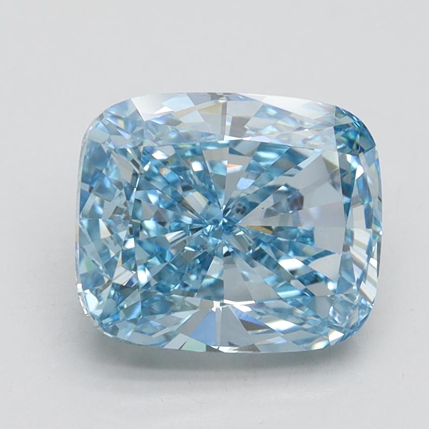 2.70 Ct. Fancy Vivid Blue Cushion Lab Grown Diamond