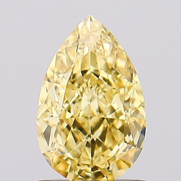 1.08 Ct. Fancy Vivid  Yellow Pear Lab Grown Diamond