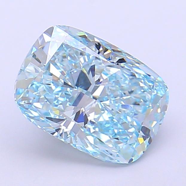 2.03 Ct. Fancy Intense  Blue Cushion Lab Grown Diamond