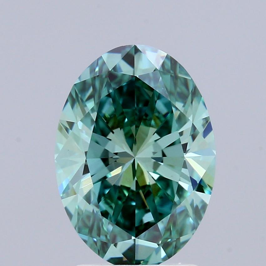 2.06 Ct. Fancy Vivid Green Oval Lab Grown Diamond