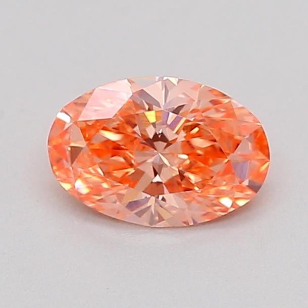 0.26 Ct. Fancy Vivid Orangy Pink Oval Lab Grown Diamond