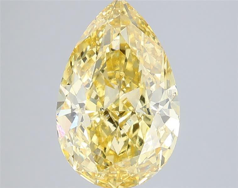 3.04 Ct. Fancy Intense Yellow Pear Lab Grown Diamond