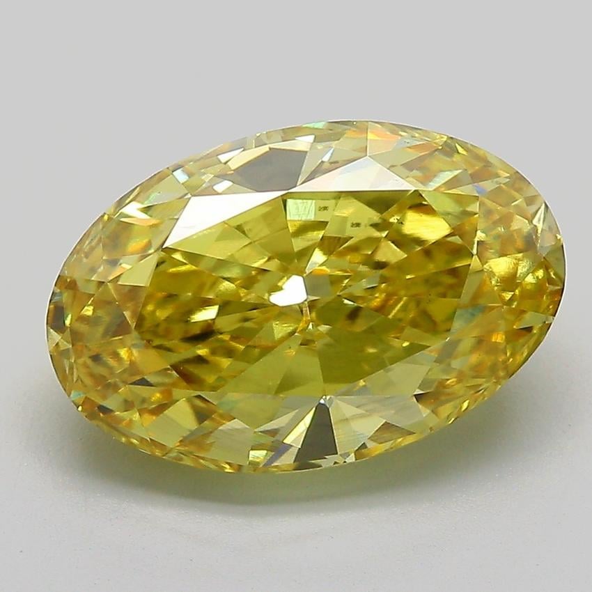 5.01 Ct. Fancy Vivid Yellow Oval Lab Grown Diamond