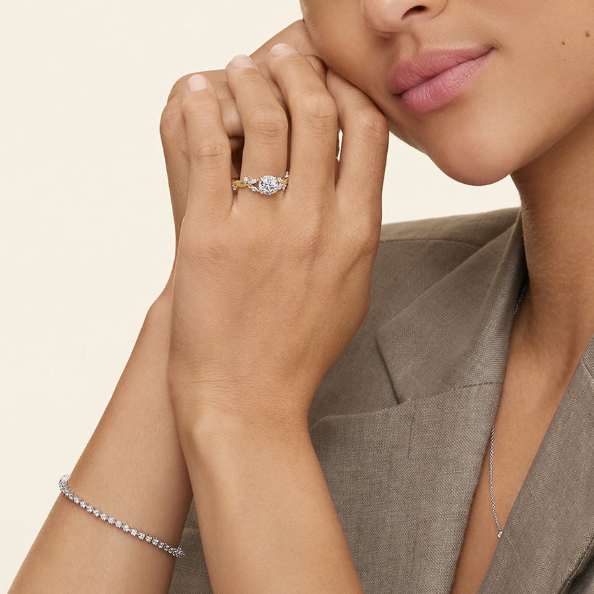 18K Yellow Gold Azalea Twist Diamond Ring, large additional view 1