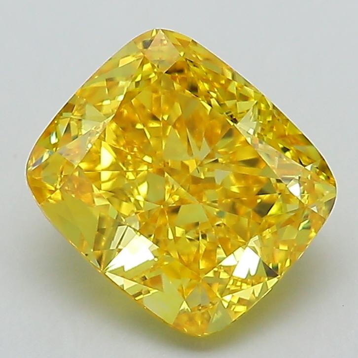 2.33 Ct. Fancy Vivid Yellow Cushion Lab Grown Diamond