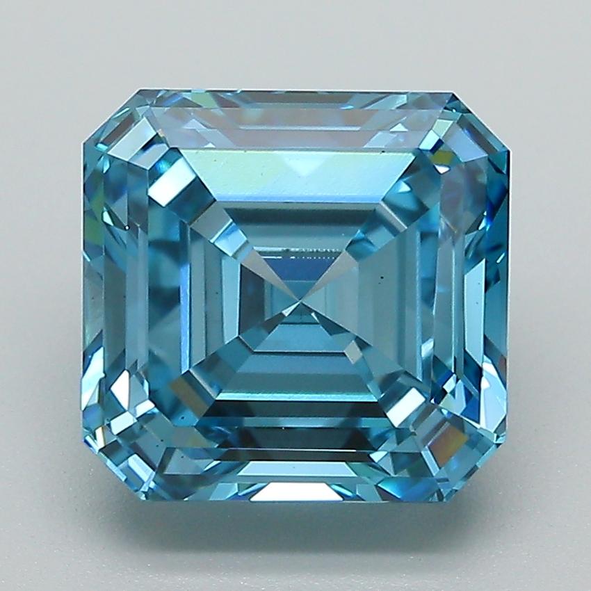 4.01 Ct. Fancy Vivid Blue Asscher Lab Grown Diamond