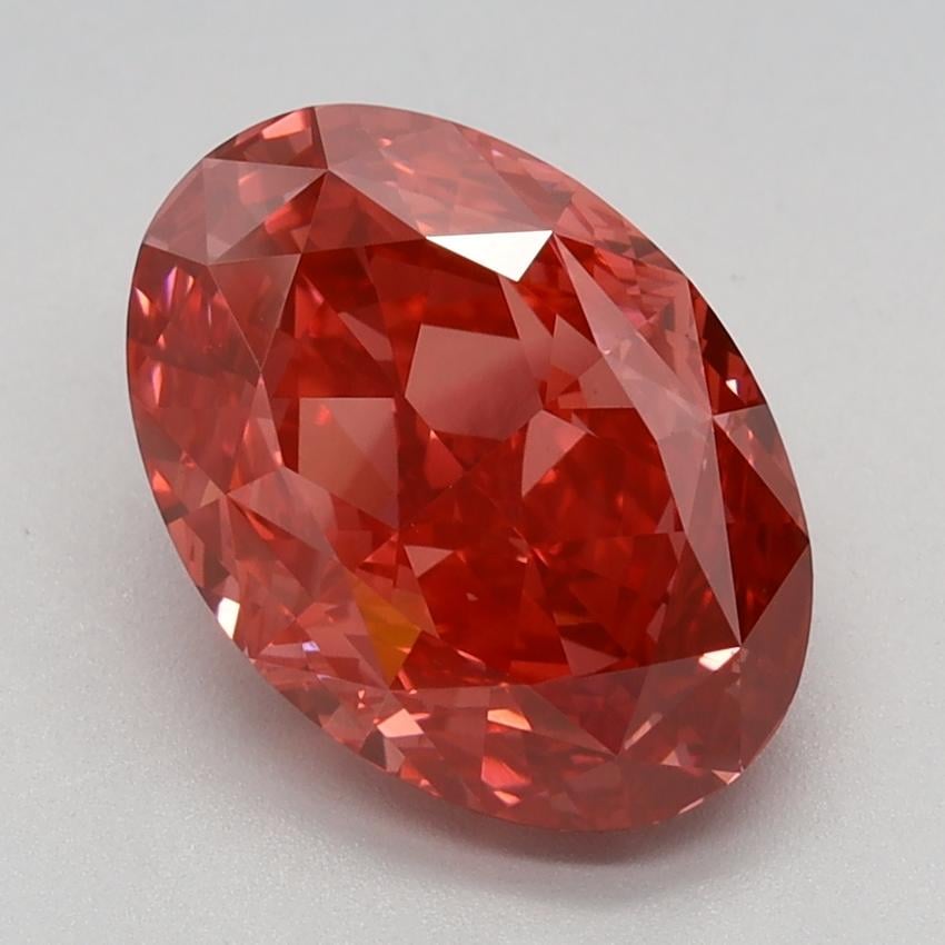 3.12 Ct. Fancy Vivid Pink Oval Lab Grown Diamond