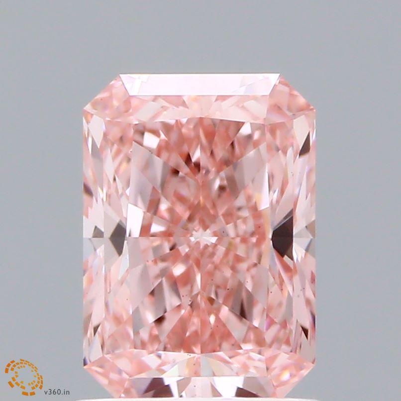 1.45 Ct. Fancy Vivid Pink Radiant Lab Grown Diamond