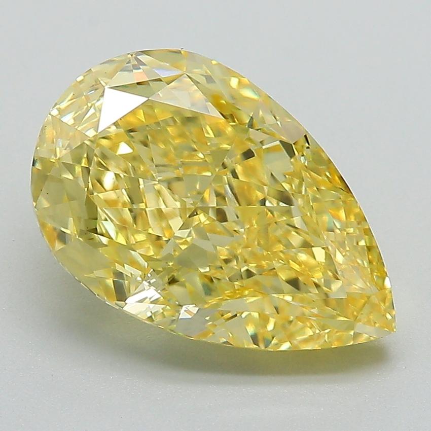 4.39 Ct. Fancy Vivid Yellow Pear Lab Grown Diamond