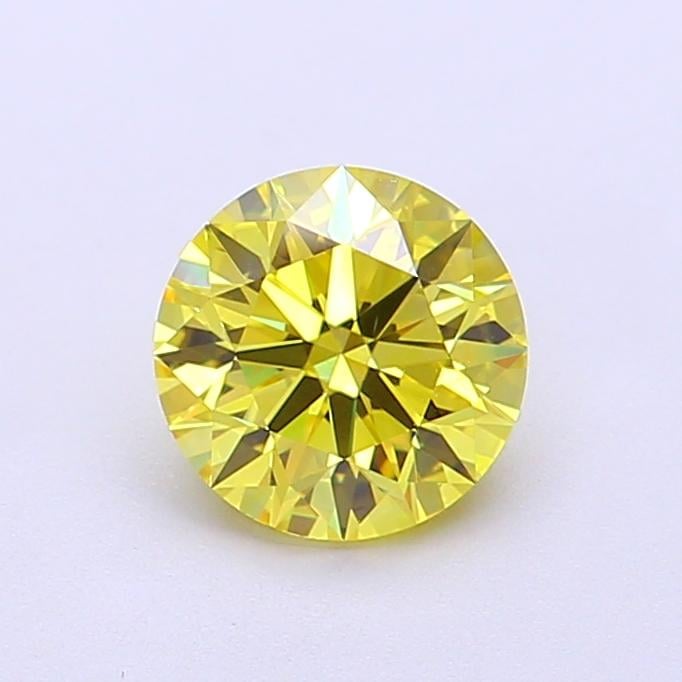 1.03 Ct. Fancy Vivid Yellow Round Lab Grown Diamond