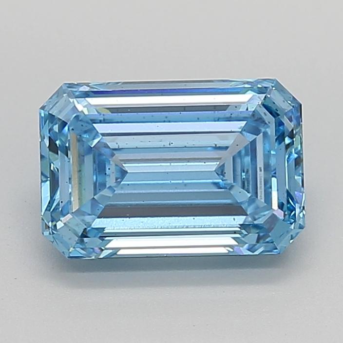 3.01 Ct. Fancy Vivid  Blue Emerald Lab Grown Diamond