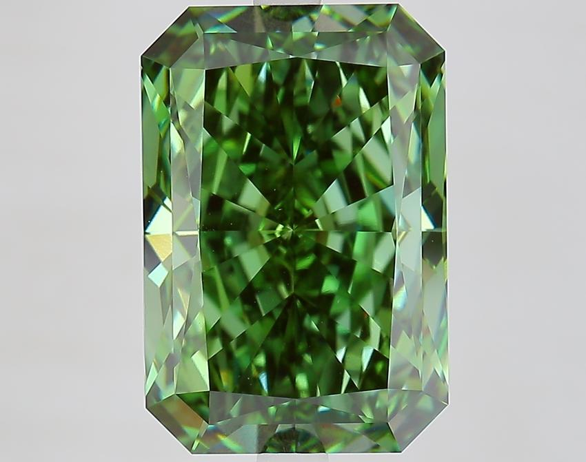 7.33 Ct. Fancy Vivid Green Radiant Lab Grown Diamond