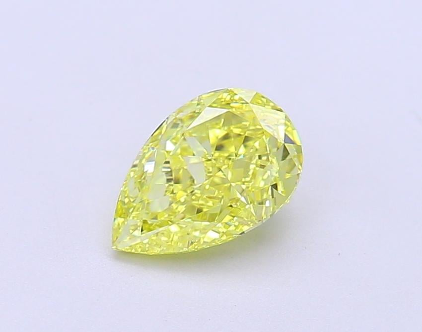 1.17 Ct. Fancy Vivid  Yellow Pear Lab Grown Diamond