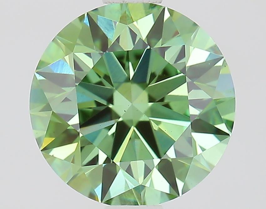 1.41 Ct. Fancy Vivid Green Round Lab Grown Diamond