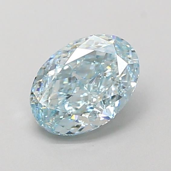 1.01 Ct. Fancy Intense Greenish Blue Oval Lab Grown Diamond