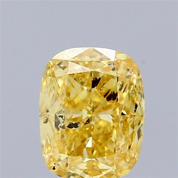 1.09 Ct. Fancy Vivid Yellow Cushion Lab Grown Diamond