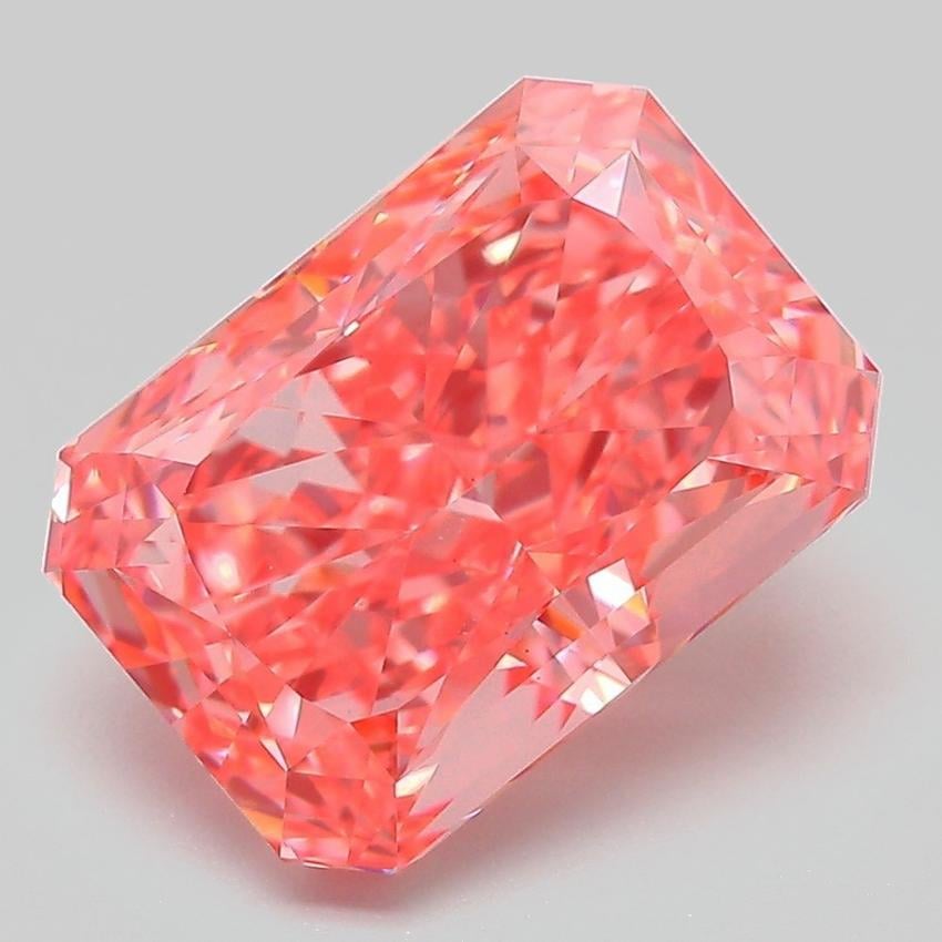 5.08 Ct. Fancy Vivid Pink Radiant Lab Grown Diamond