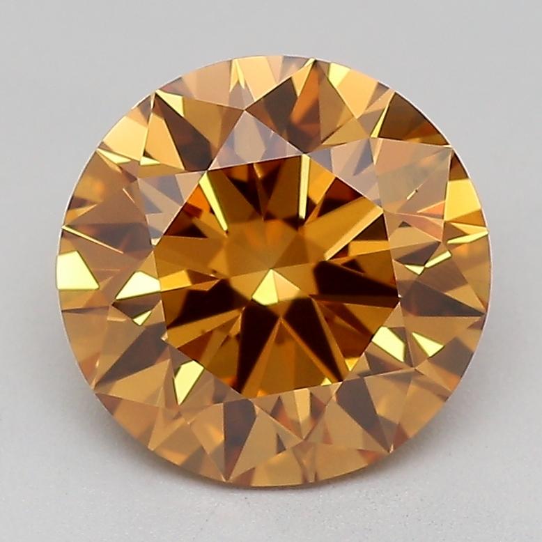 1.52 Ct. Fancy Orangy Brown Round Lab Grown Diamond