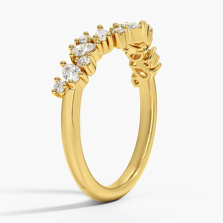 18K Yellow Gold Olivetta Contoured Lab Diamond Ring (1/2 ct. tw.)