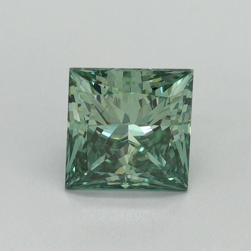 1.50 Ct. Fancy Vivid Green Princess Lab Grown Diamond