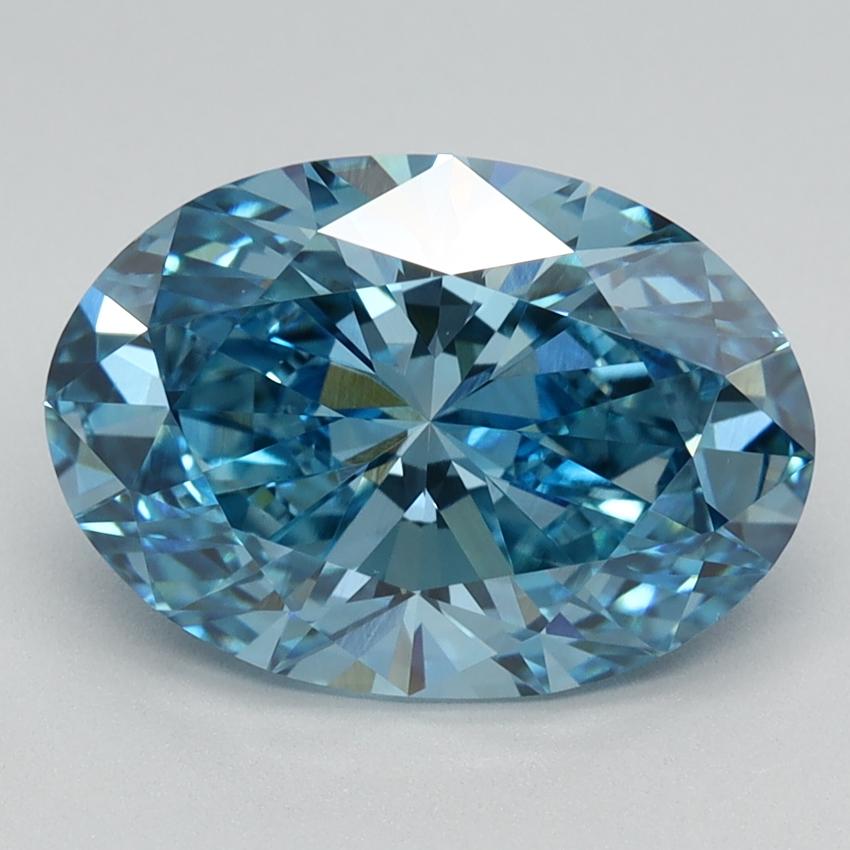 3.01 Ct. Fancy Vivid Blue Oval Lab Grown Diamond