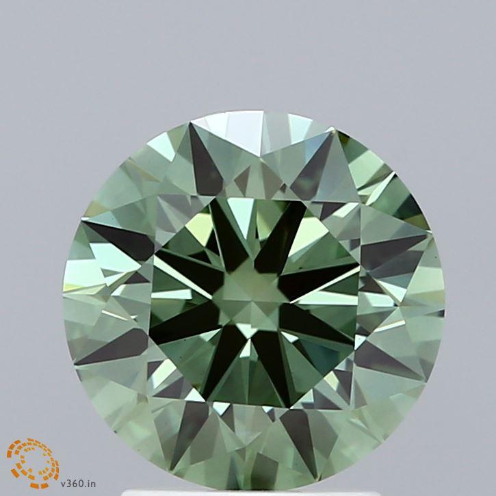 2.52 Ct. Fancy Vivid Green Round Lab Grown Diamond