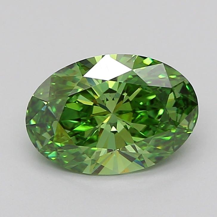 1.53 Ct. Fancy Vivid Green Oval Lab Grown Diamond
