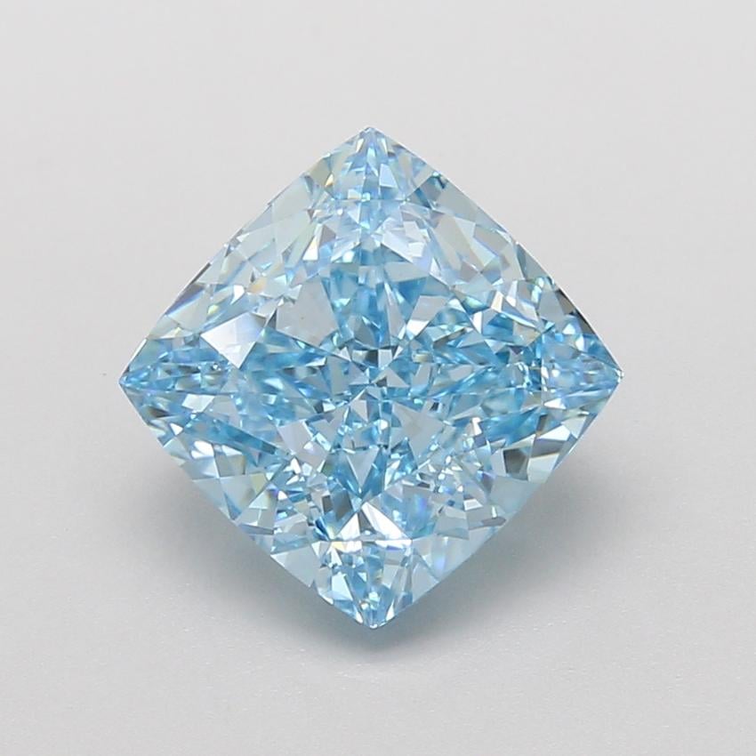 4.10 Ct. Fancy Vivid Blue Cushion Lab Grown Diamond