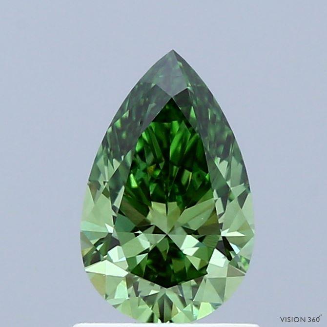 1.00 Ct. Fancy Vivid  Green Pear Lab Grown Diamond