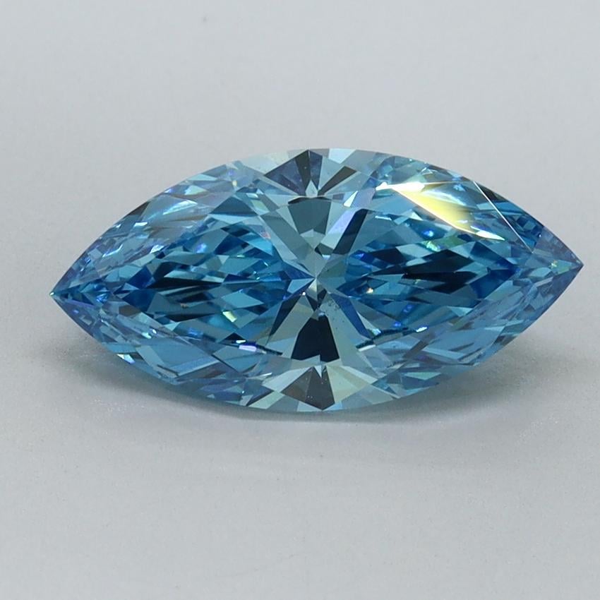 1.57 Ct. Fancy Vivid Malibu Blue Marquise Lab Grown Diamond