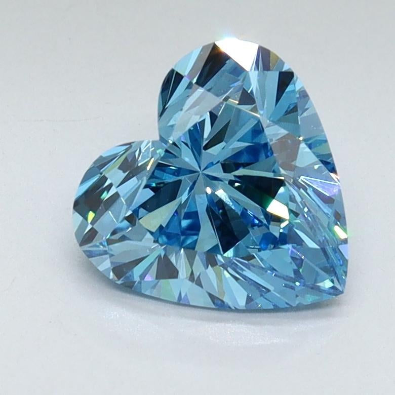 1.40 Ct. Fancy Vivid Malibu Blue Heart Lab Grown Diamond