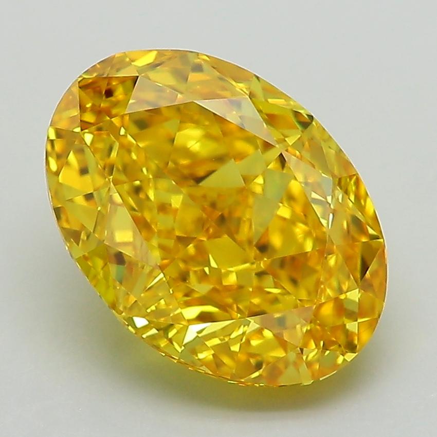 3.60 Ct. Fancy Vivid Yellow Oval Lab Grown Diamond