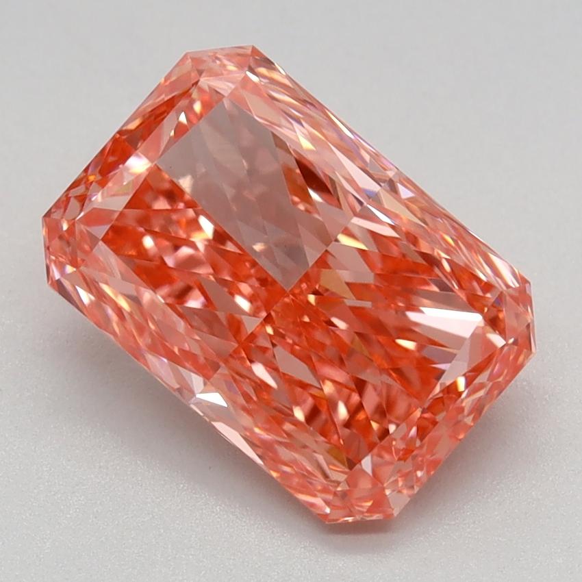 2.04 Ct. Fancy Vivid Orangy Pink Radiant Lab Grown Diamond