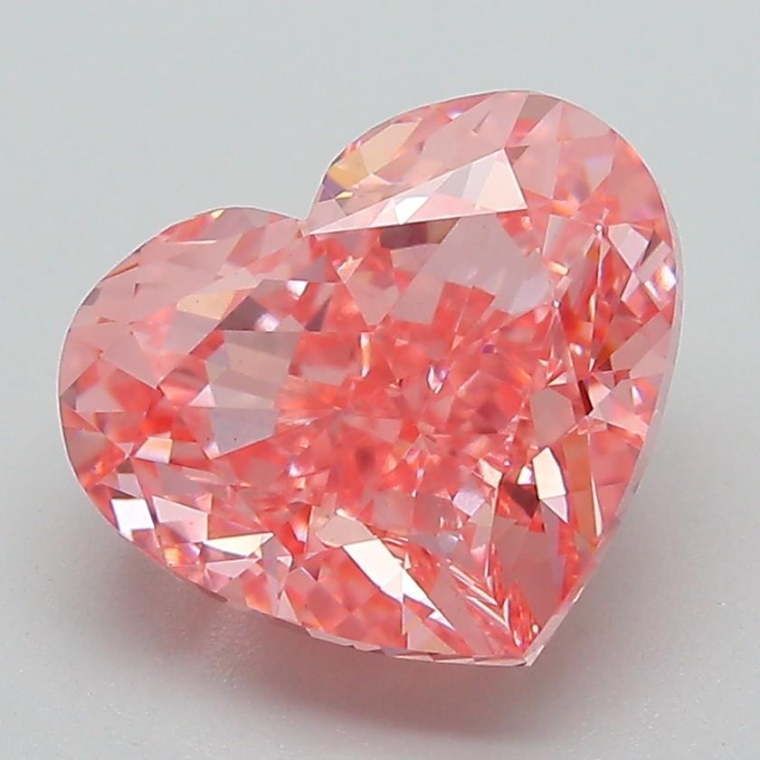 4.03 Ct. Fancy Vivid Pink Heart Lab Grown Diamond