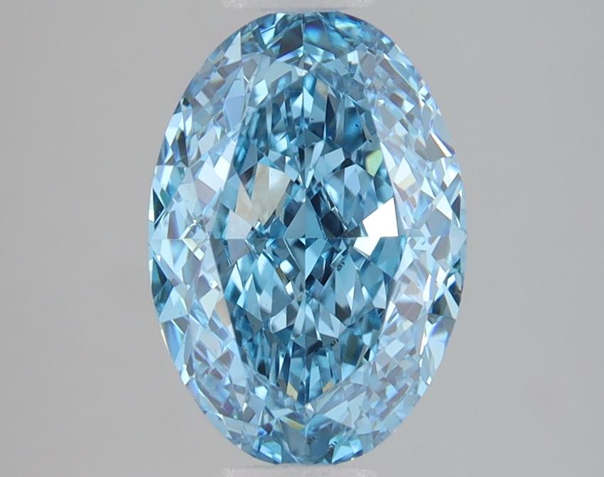 3.01 Ct. Fancy Vivid Blue Oval Lab Grown Diamond