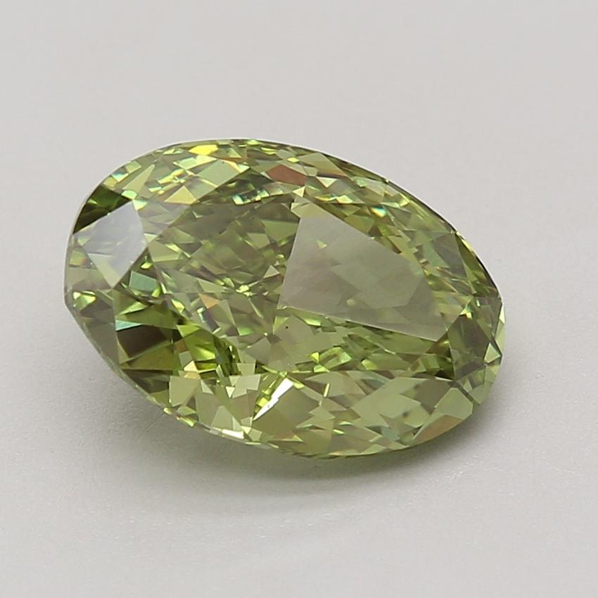 4.03 Ct. Fancy Vivid Green Oval Lab Grown Diamond
