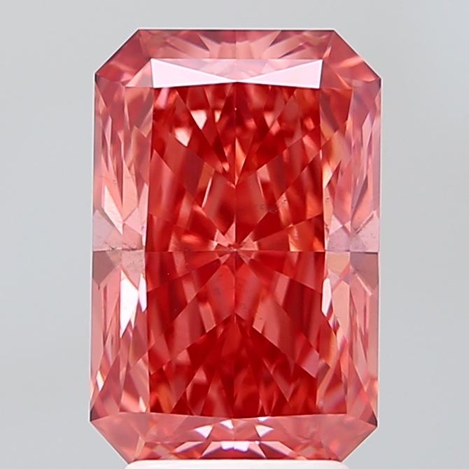 3.51 Ct. Fancy Vivid Orangy Pink Radiant Lab Grown Diamond