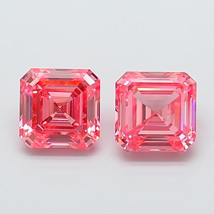 1.81 Ct. Fancy Vivid Pink Asscher Lab Grown Diamond