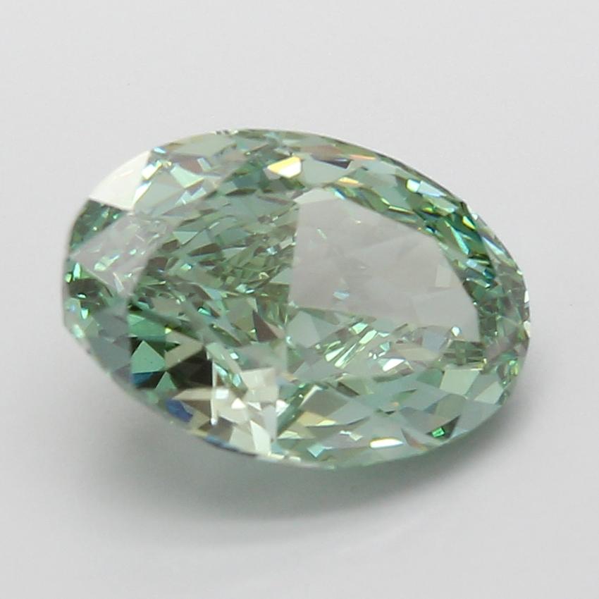 5.03 Ct. Fancy Vivid Green Oval Lab Grown Diamond