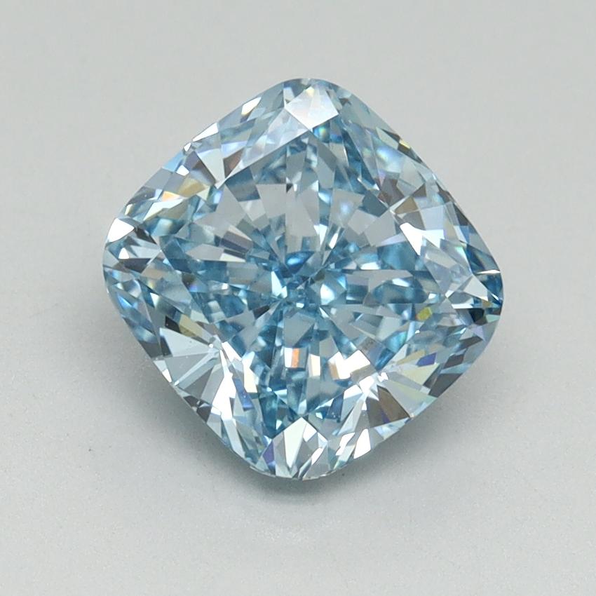 2.10 Ct. Fancy Vivid Blue Cushion Lab Grown Diamond