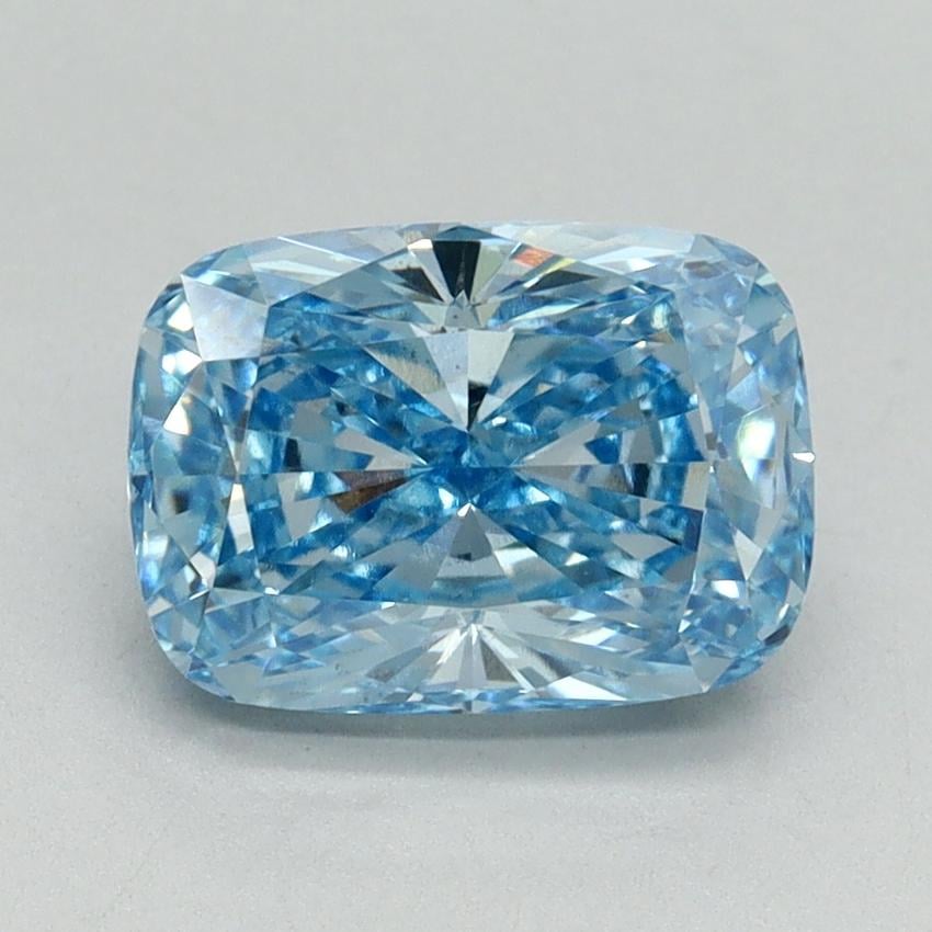 2.07 Ct. Fancy Vivid Blue Cushion Lab Grown Diamond