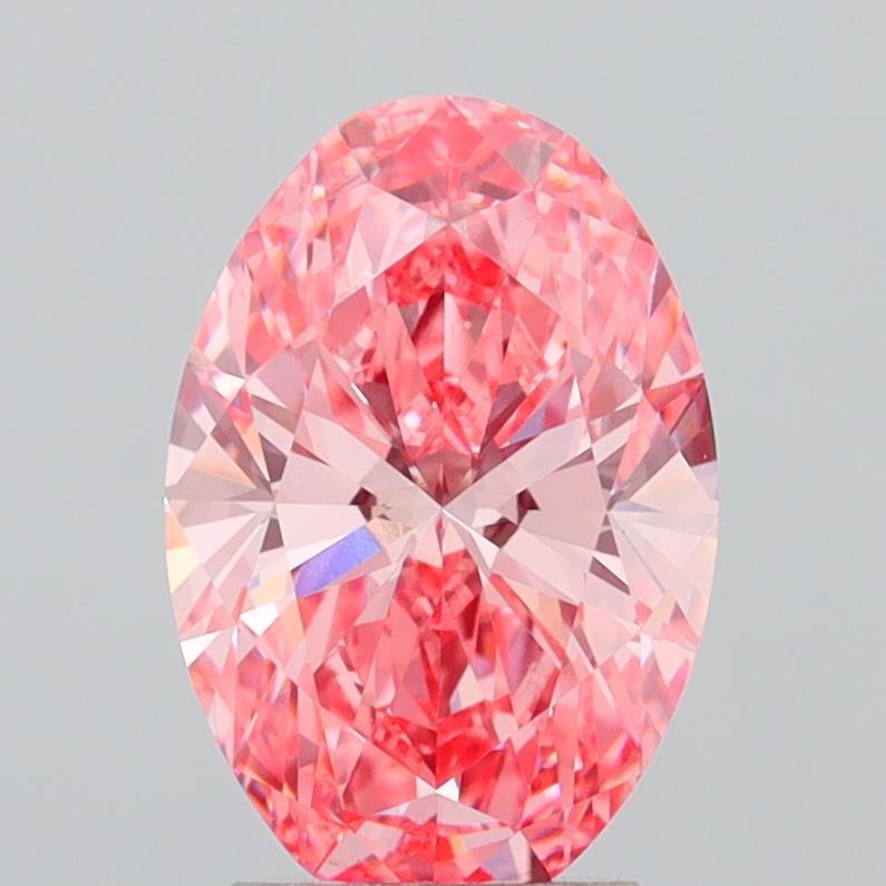 3.04 Ct. Fancy Vivid  Pink Oval Lab Grown Diamond