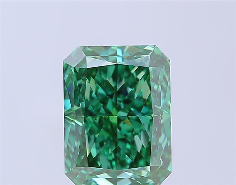 3.54 Ct. Fancy Vivid Green Radiant Lab Grown Diamond