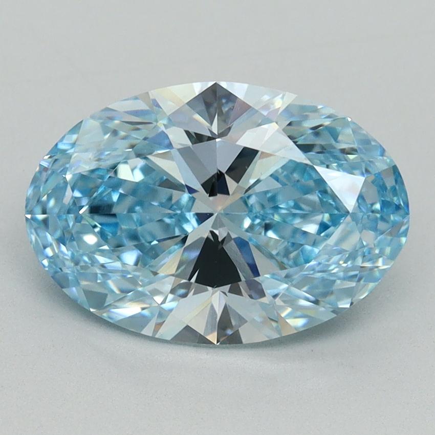 2.70 Ct. Fancy Vivid Blue Oval Lab Grown Diamond