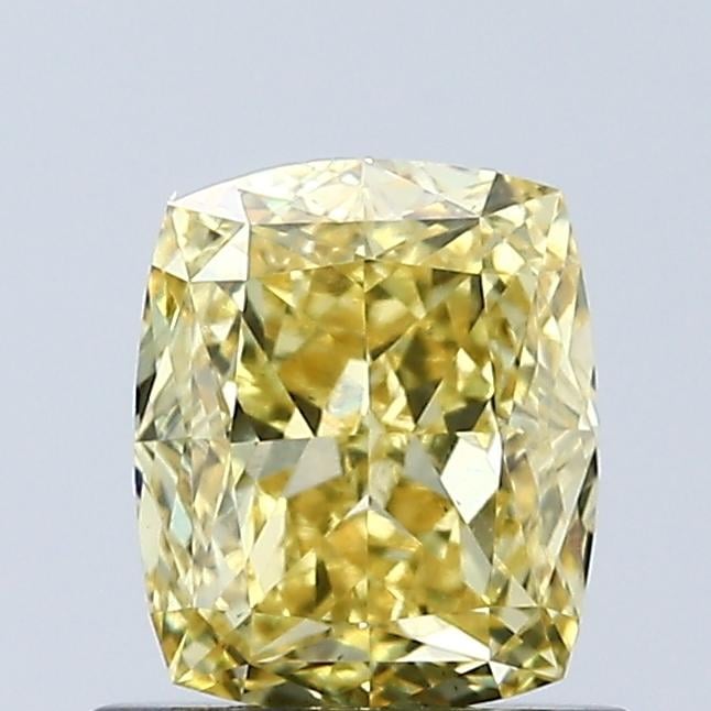 1.00 Ct. Fancy Vivid Yellow Cushion Lab Grown Diamond