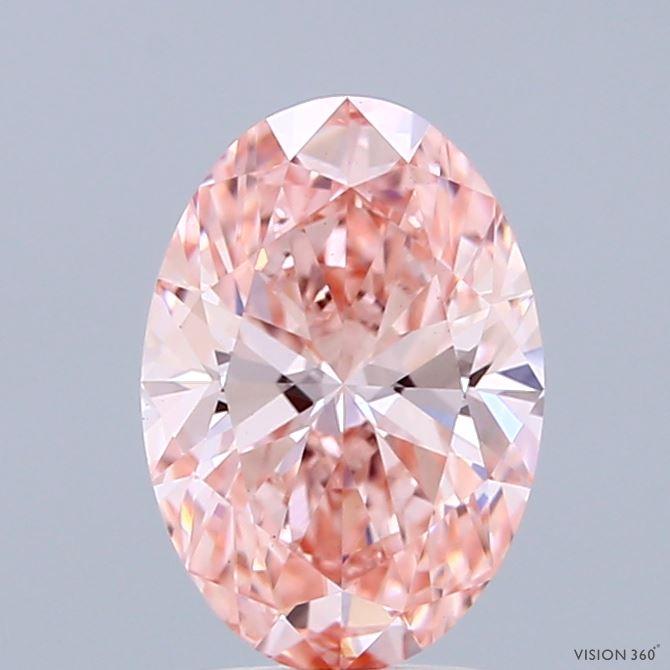 1.46 Ct. Fancy Intense Pink Oval Lab Grown Diamond