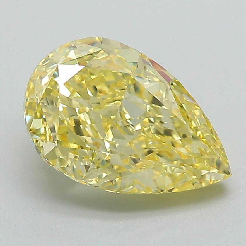 2.57 Ct. Fancy Vivid Yellow Pear Lab Grown Diamond