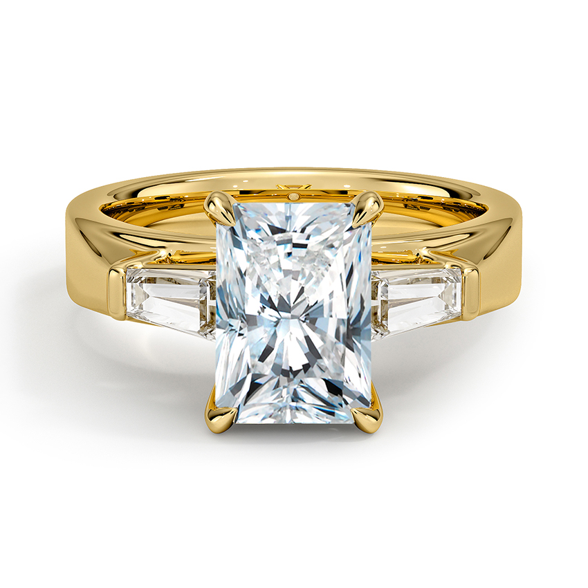 Custom 4mm Band and Tapered Baguette Lab Diamond Ring