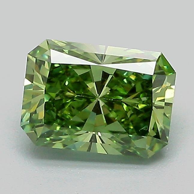 1.13 Ct. Fancy Vivid Green Radiant Lab Grown Diamond